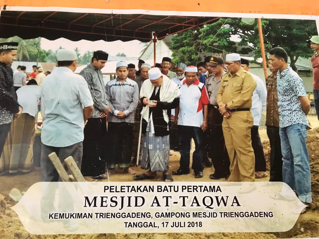 Peletakkan Batu pertama Mesjid At- Taqwa Kemukiman Trienggadeng, Gampong Mesjid Trienggadeng 2018